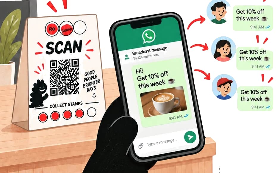 Broadcast WhatsApp dikirim ke beberapa pelanggan sekaligus